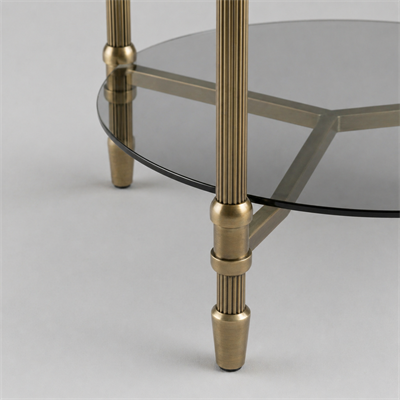 İki Katlı Yuvarlak Yan Sehpa