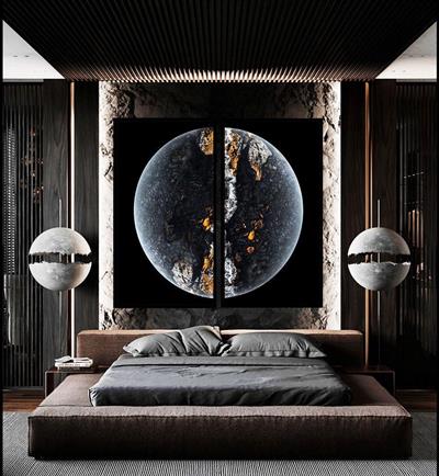 Kozmik Yansıma İkili Cam Tablo