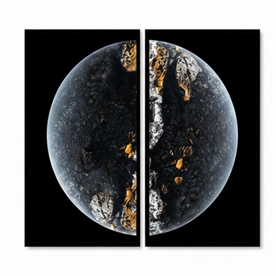 Kozmik Yansıma İkili Cam Tablo