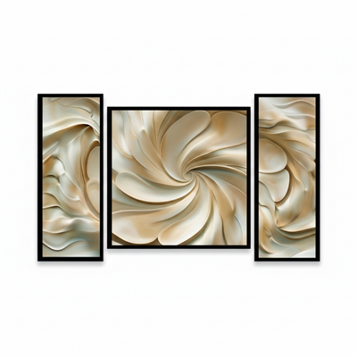 Modern Işık Gölge Efektli Üçlü Cam Tablo Seti