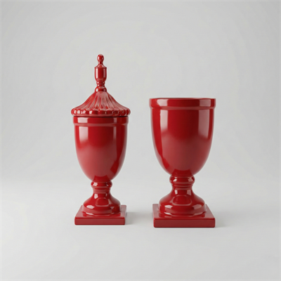 Kırmızı Seramik Urn Seti