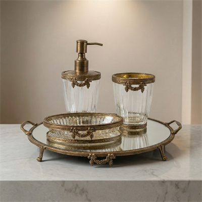  Aynalı Tepsili Banyo Seti