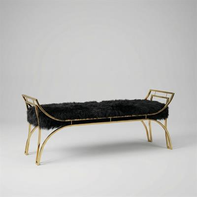 Koza Siyah Peluş Bench