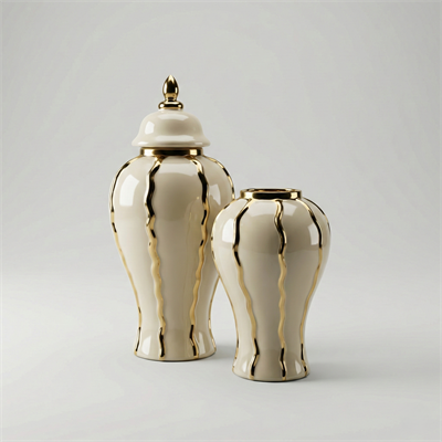 Krem Gold Kavanoz Vazo