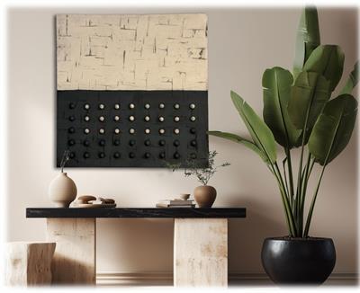 Üç Boyutlu  Bej Soyut Tablo 