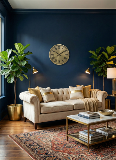 Altın Görünümlü Duvar Saati 