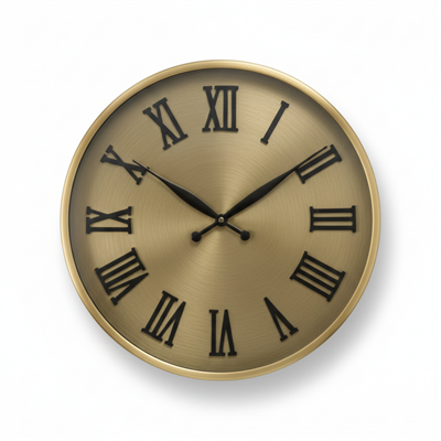 Altın Görünümlü Duvar Saati 
