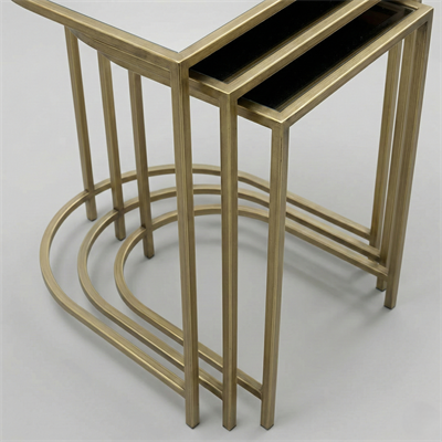 Lüks  Gold 3lü Ayna Zigon Sehpa Seti