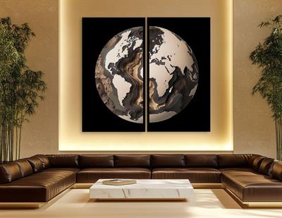 Katmanlı Küre İkili Cam Baskı Tablo Seti