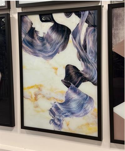 Mermer Desenli Cam Baskı Tablo 