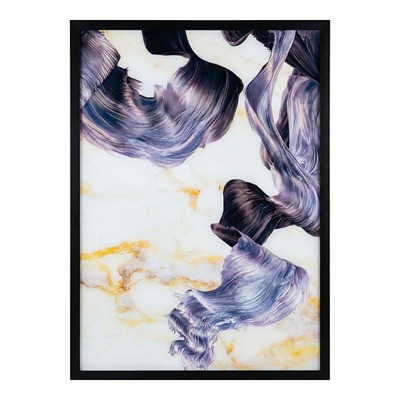 Mermer Desenli Cam Baskı Tablo 