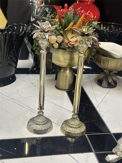 Metal Uzun Dekoratif Şamdan