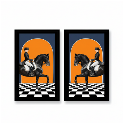 İkili Tablo Seti Atlı Binici Temalı