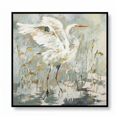 Modern Balıkçıl Kuşu Kanvas Tablo