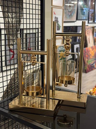 Modern Cam Mumluk Şamdan Seti 