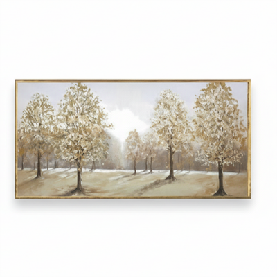 Sanat Modern Manzara Altın Ağaç Doku Tablo