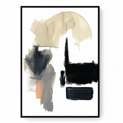 Modern Soyut Fırça Vuruşları Tablosu