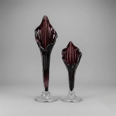 Mor Cam Dekoratif Vazo Seti