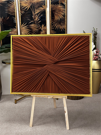 Pileli Kumaş Altın Çerçeveli Tablo (105x85 cm)