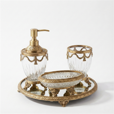  Pirinç Görünüm  4 Parça Banyo Seti