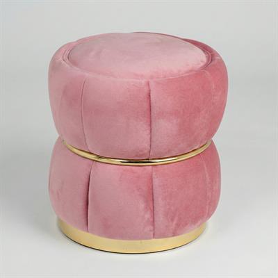 Roma Pembe Kadife Puf
