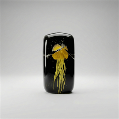 Sarı Denizanası Cam Dekoratif Obje