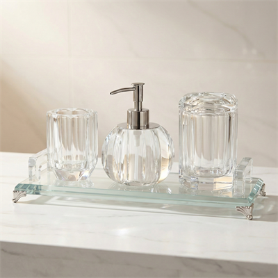 Şeffaf Kristal Banyo Aksesuar Seti  