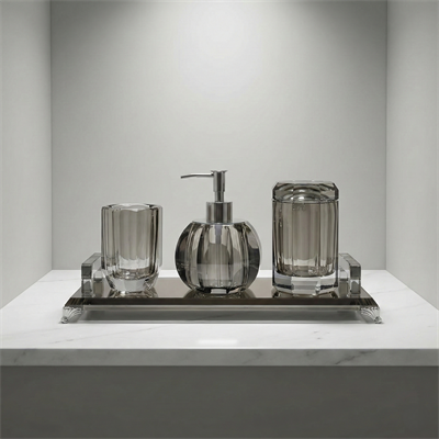 Şeffaf Kristal  Banyo Aksesuar Seti
