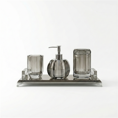 Şeffaf Kristal  Banyo Aksesuar Seti