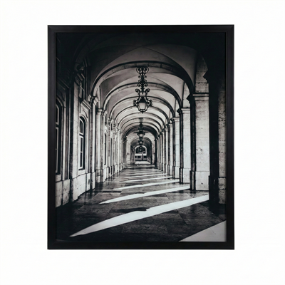 Siyah Beyaz Cam Baskı Tablo 