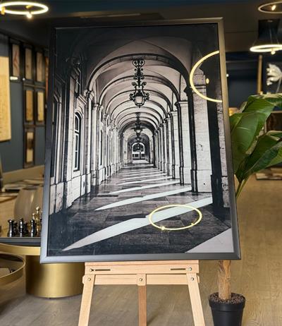 Siyah Beyaz Cam Baskı Tablo 