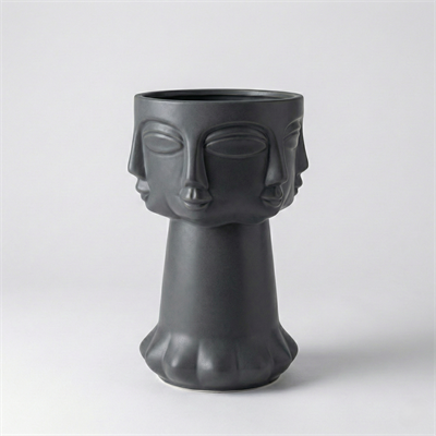 Siyah Çoklu Yüz Dekoratif Vazo