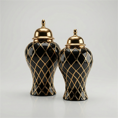 Siyah Gold Kapaklı Kavanoz 