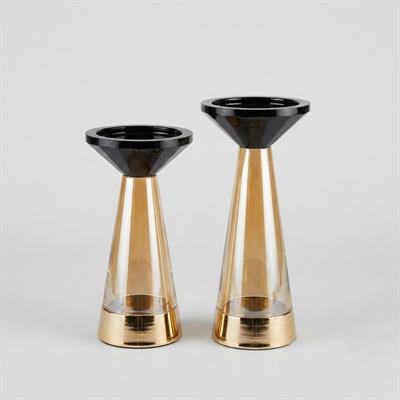 Siyah Gold Şamdan Mumluk Seti