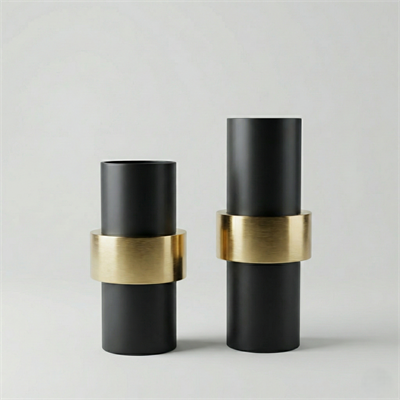 Siyah Gold Silindir Obje Seti