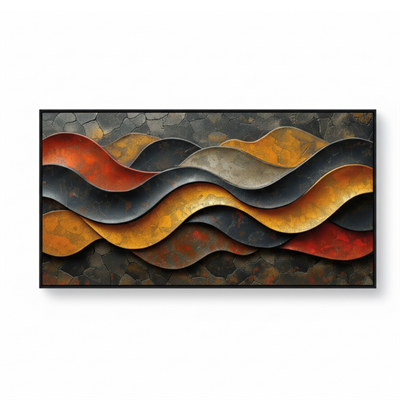 Decoart Modern Soyut Akışkan Dalgalı Cam Tablo