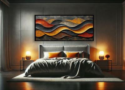 Decoart Modern Soyut Akışkan Dalgalı Cam Tablo