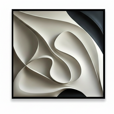 Sanat Cam Soyut Akışkan Geometrik Tablo Fildişi