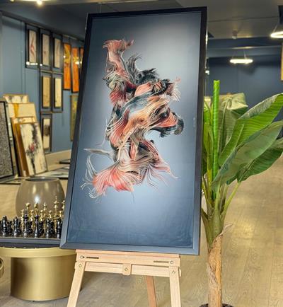 Soyut Renkli Cam Baskı Tablo 