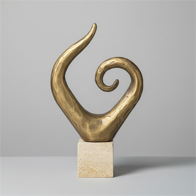 Heykel Spiral Form Traverten Obje