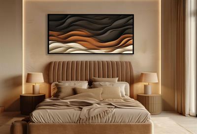Decoart Soyut Dalga Tablo Toprak Ton