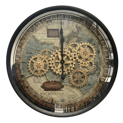 Eski Dünya Haritalı Duvar Saati