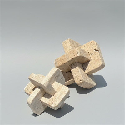 Traverten Düğümlü Dekoratif Obje Seti (2 Adet)