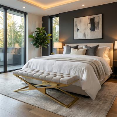 Tufted Gold Bench