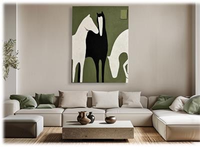  Atlar Soyut Minimalist  Tablo