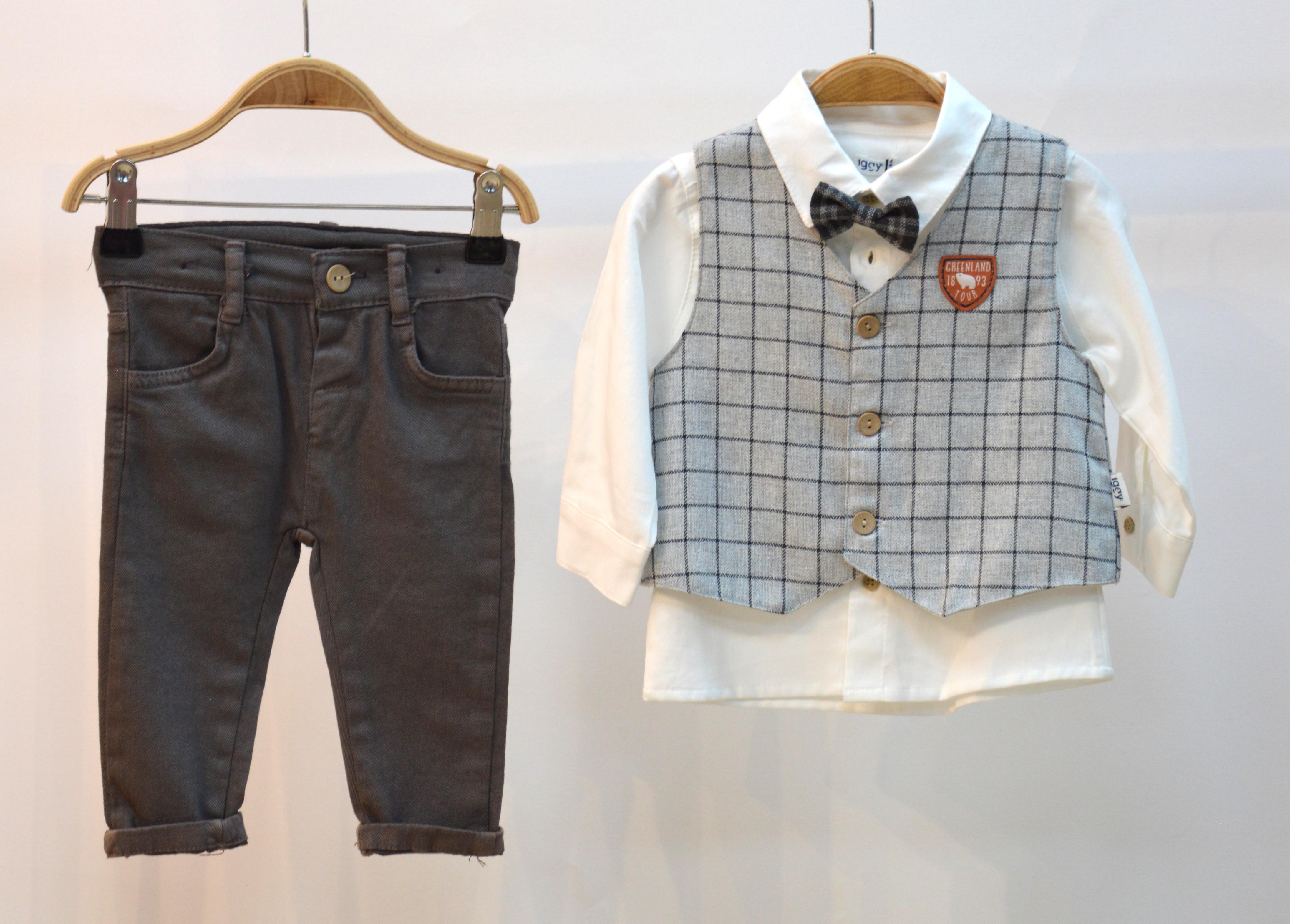 ERKEK BEBEK YELEKLİ PAPYON SPOR TAKIM DAR KESİM PANTOLONLU 4 LÜ TAKIM