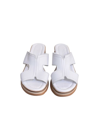  Beyaz Hakiki Deri  Comfort Taban Terlik
