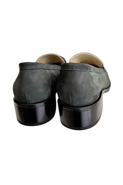 Antrasit Hakiki Nubuk Deri Toka Detay Loafer