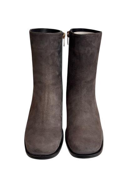 Antrasit Hakiki Süet Deri İçi Sıcak Astar Topuklu Bot
