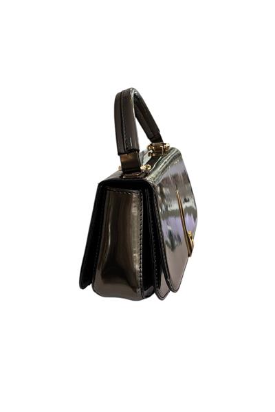 Antrasit Suni Deri 3 Bölmeli El Ve Omuz Çantası